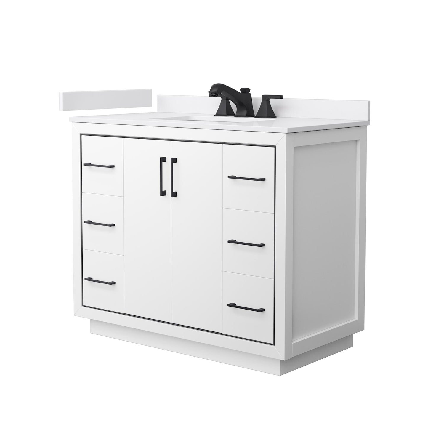 Icon Bathroom Vanity with Countertop 42 inch Single Sink 3-hole Faucet Setup