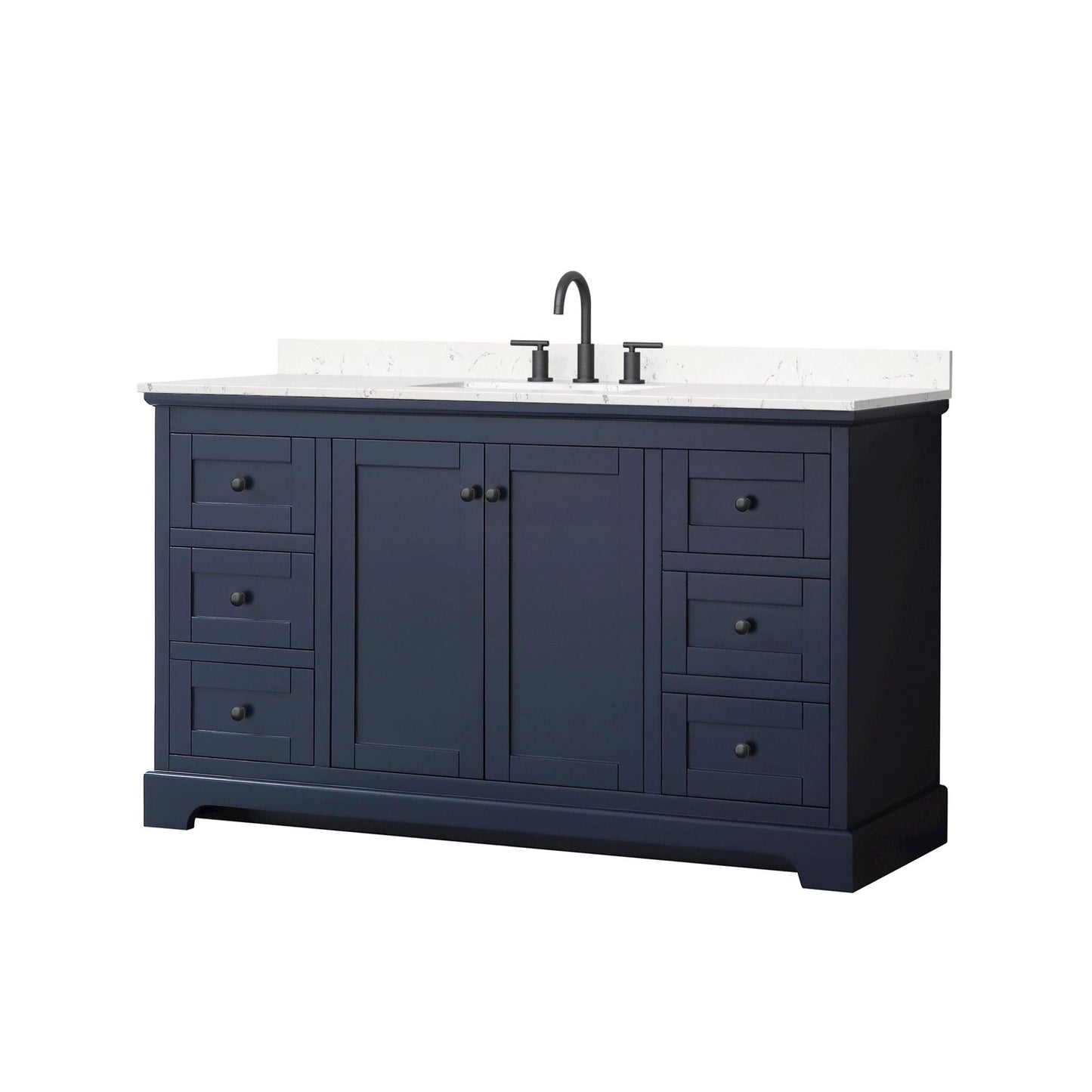 Avery Bathroom Vanity with Countertop 60 inch Single Sink 3-hole Faucet Setup