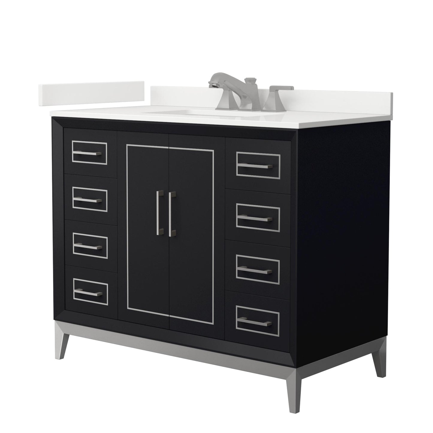 Marlena Bathroom Vanity with Countertop 42 inch Single Sink 3-hole Faucet Setup