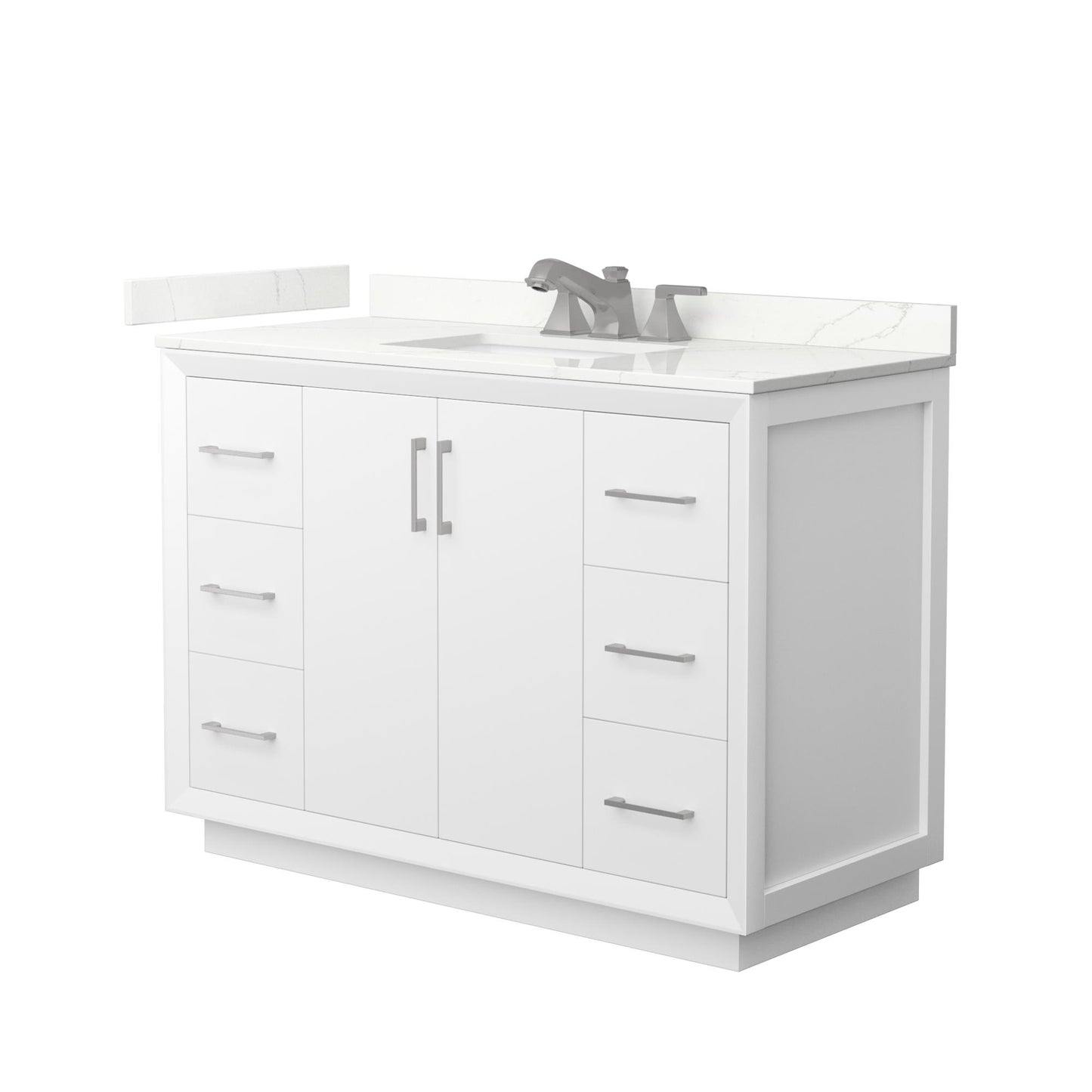 Strada Bathroom Vanity with Countertop 48 inch Single Sink 3-hole Faucet Setup