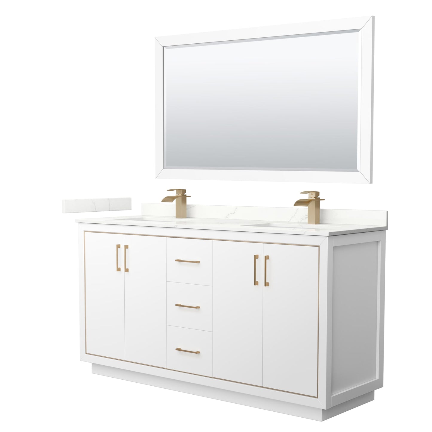 Icon Bathroom Vanity with Countertop 66 inch Double Sink Single hole Faucet Setup