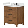 Custom image for Toasted Walnut with Matte Black Trim / White Quartz / No Mirror