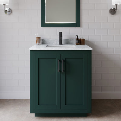 Miranda Bathroom Vanity with Countertop 30 inch Single Sink Single hole Faucet Setup