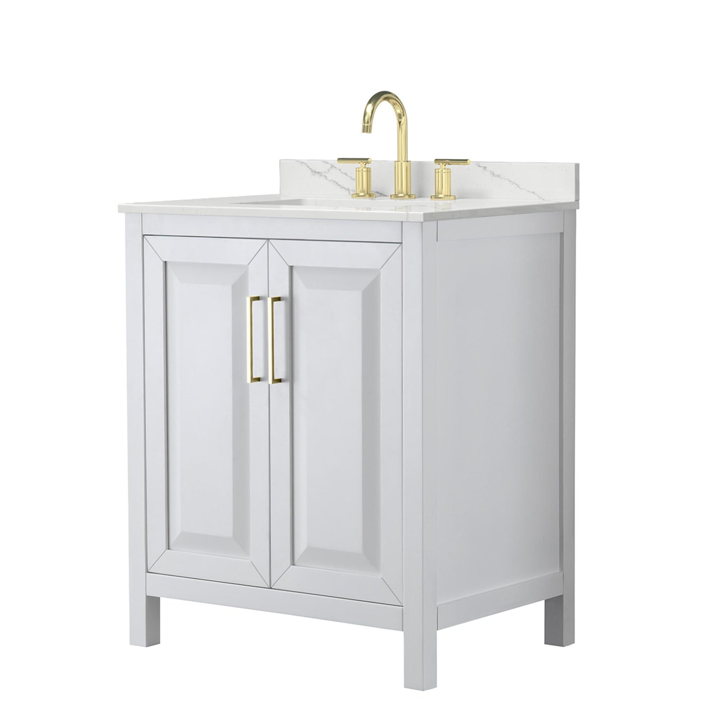 Daria Bathroom Vanity with Countertop 30 inch Single Sink 3-hole Faucet Setup