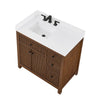Custom image for Dark Walnut with Matte Black Trim / White Cultured Marble / No Mirror