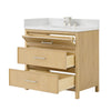 Custom image for Scandinavian Oak with Brushed Nickel Trim / White Quartz / No Mirror