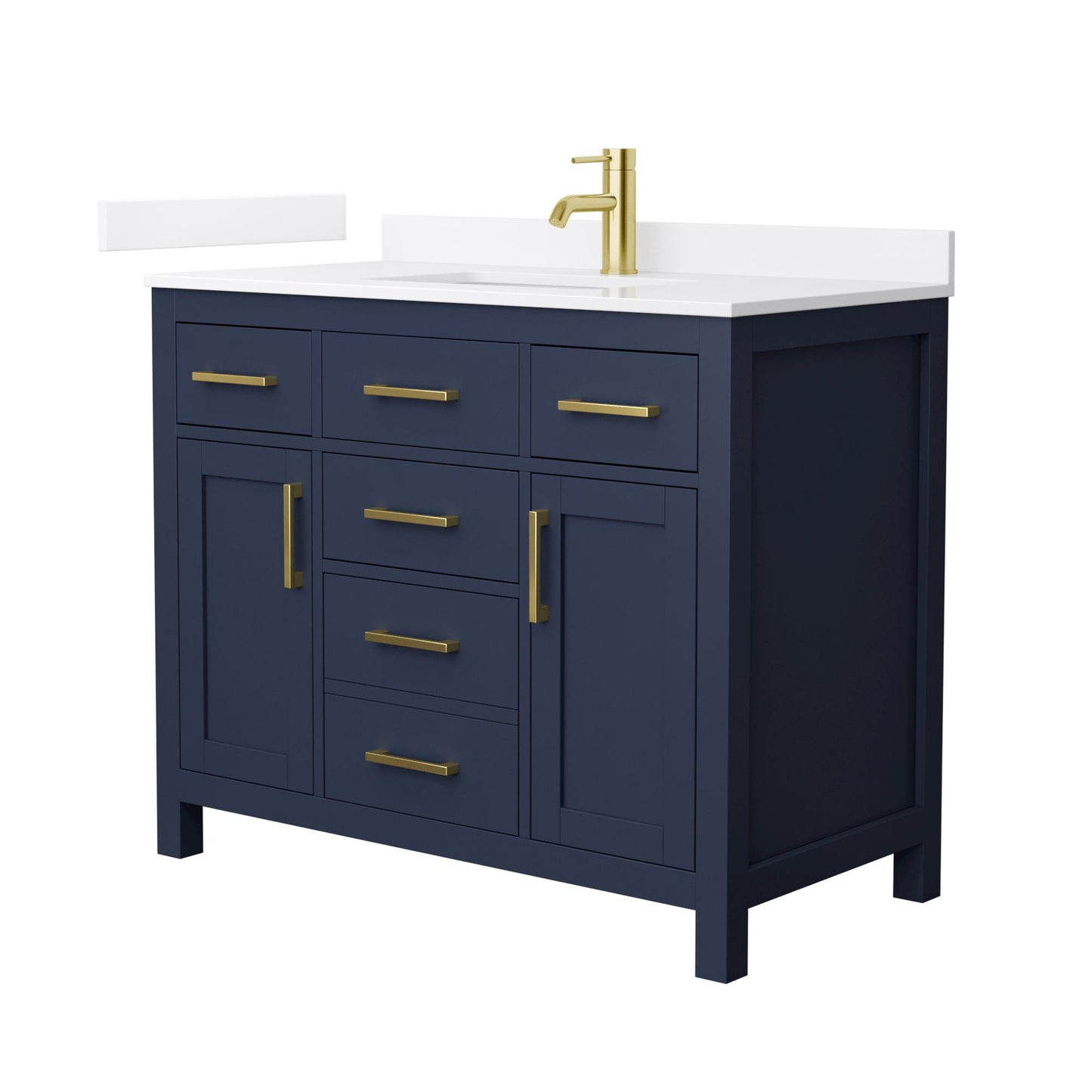 Beckett Bathroom Vanity with Countertop 42 inch Single Sink Single hole Faucet Setup