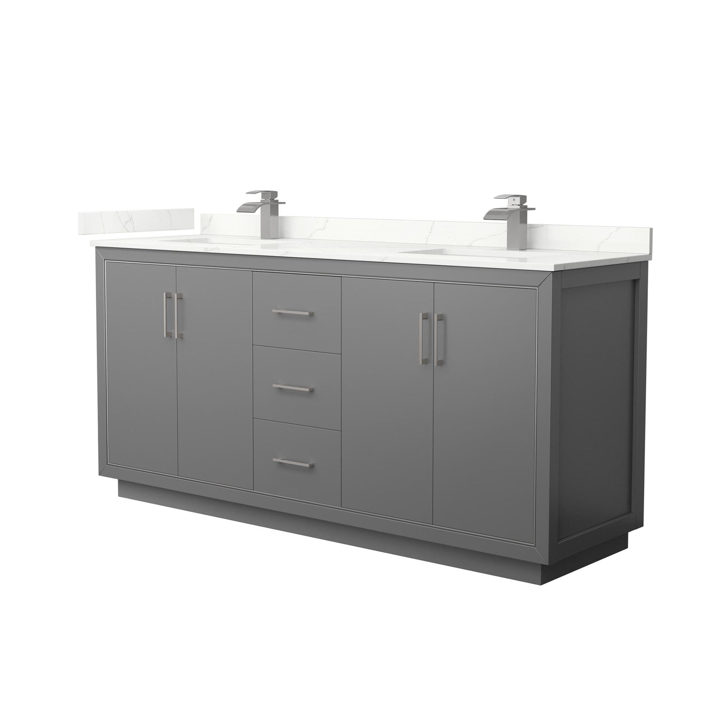 Icon Bathroom Vanity with Countertop 72 inch Double Sink Single hole Faucet Setup
