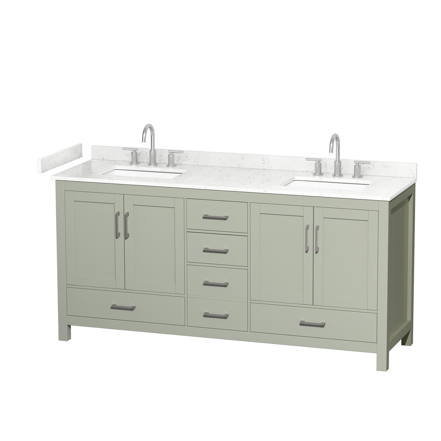 Sheffield Bathroom Vanity with Countertop 72 inch Double Sink 3-hole Faucet Setup