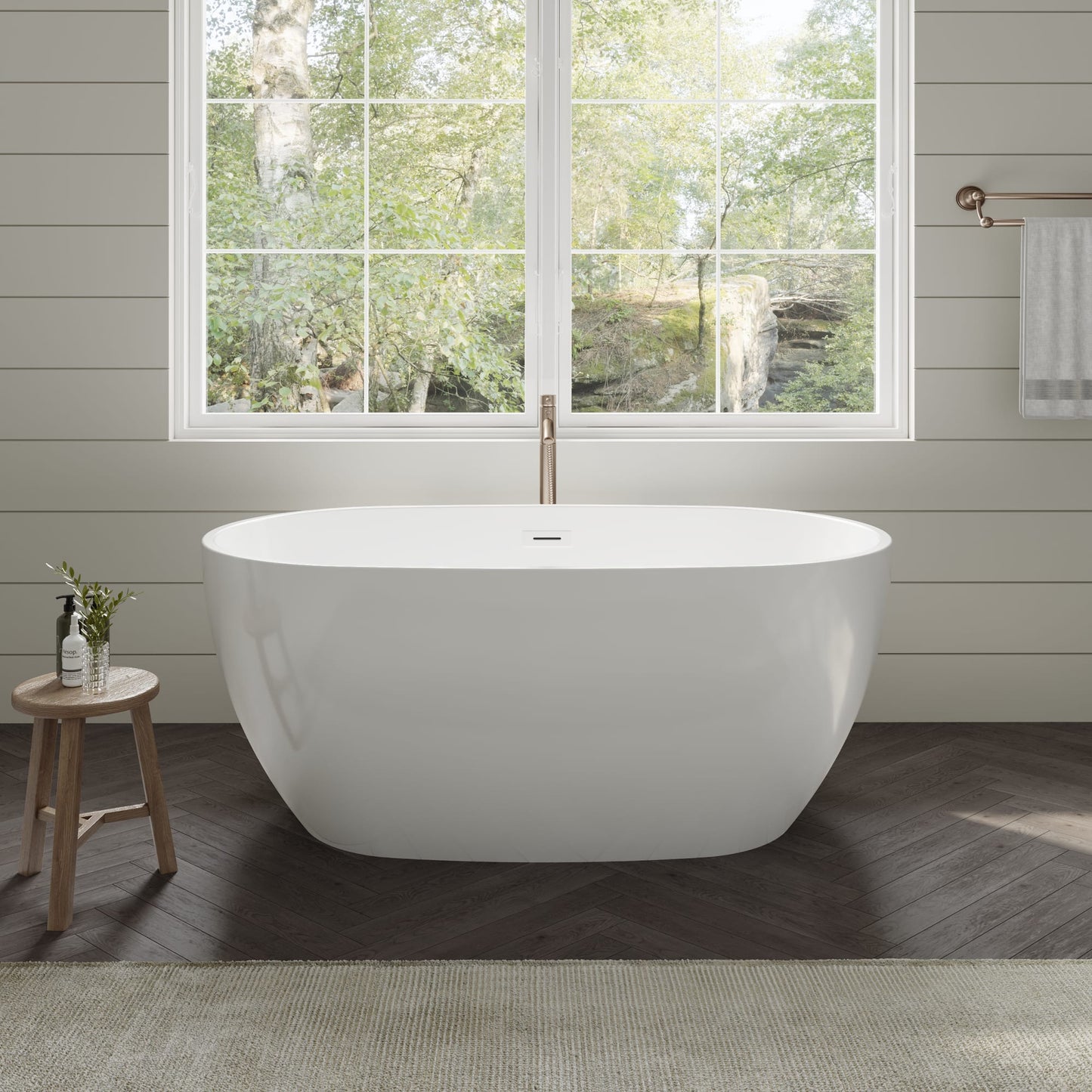 Juno Freestanding Acrylic Bathtub With Faucet 55 inch