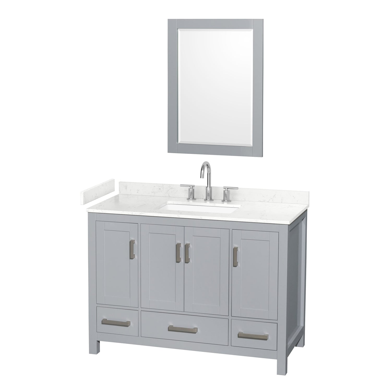 Sheffield Bathroom Vanity with Countertop 48 inch Single Sink 3-hole Faucet Setup