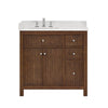 Custom image for Dark Walnut with Brushed Nickel Trim / Carrara Cultured Marble / No Mirror
