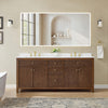 Custom image for Dark Walnut with Brushed Gold Trim / Carrara Cultured Marble / No Mirror