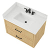 Custom image for Scandinavian Oak with Matte Black Trim / Giotto Quartz / No Mirror