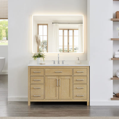 Beckett Bathroom Vanity with Countertop 54 inch Single Sink 3-hole Faucet Setup