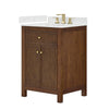 Custom image for Dark Walnut with Brushed Gold Trim / Carrara Cultured Marble / No Mirror