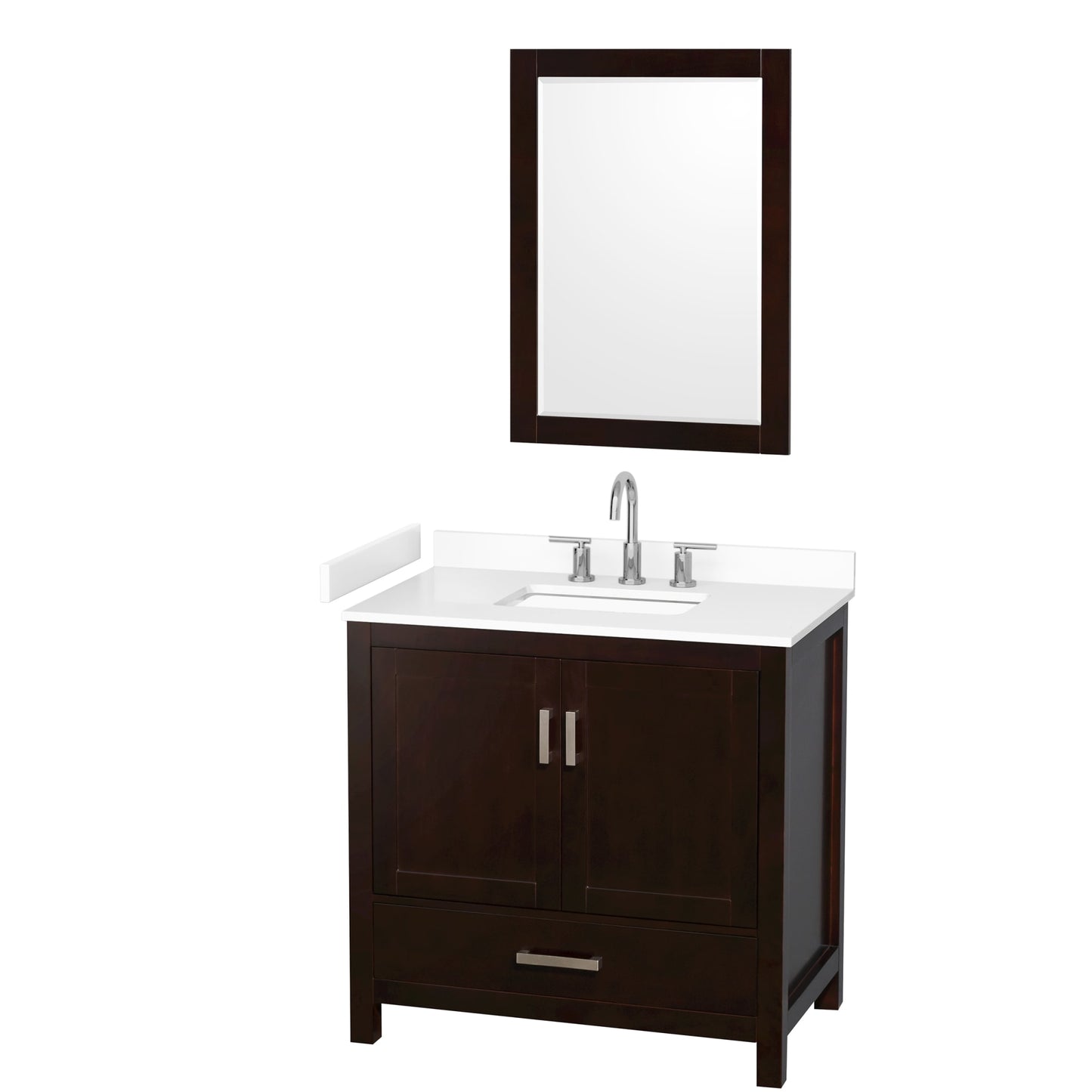 Sheffield Bathroom Vanity with Countertop 36 inch Single Sink 3-hole Faucet Setup