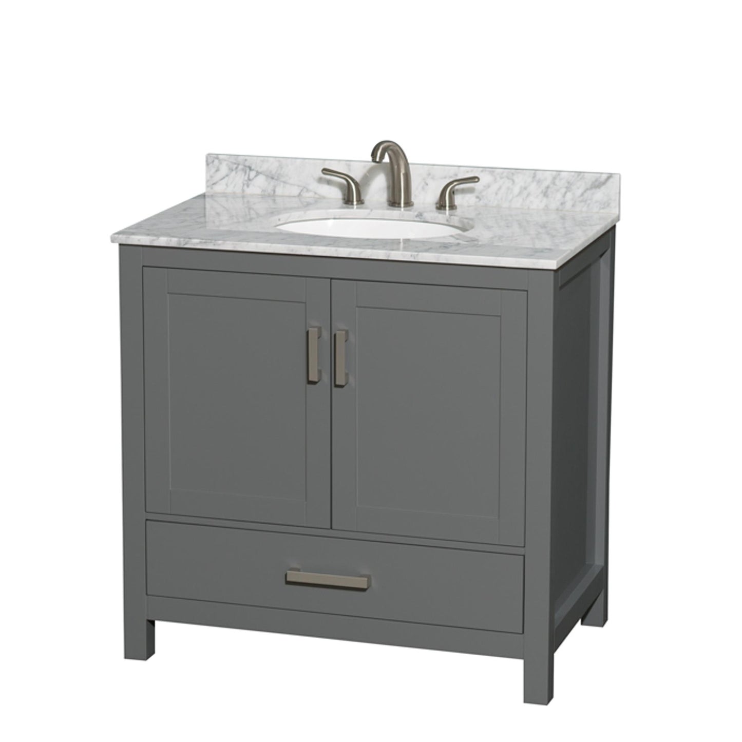 Sheffield Bathroom Vanity with Countertop 36 inch Single Sink 3-hole Faucet Setup
