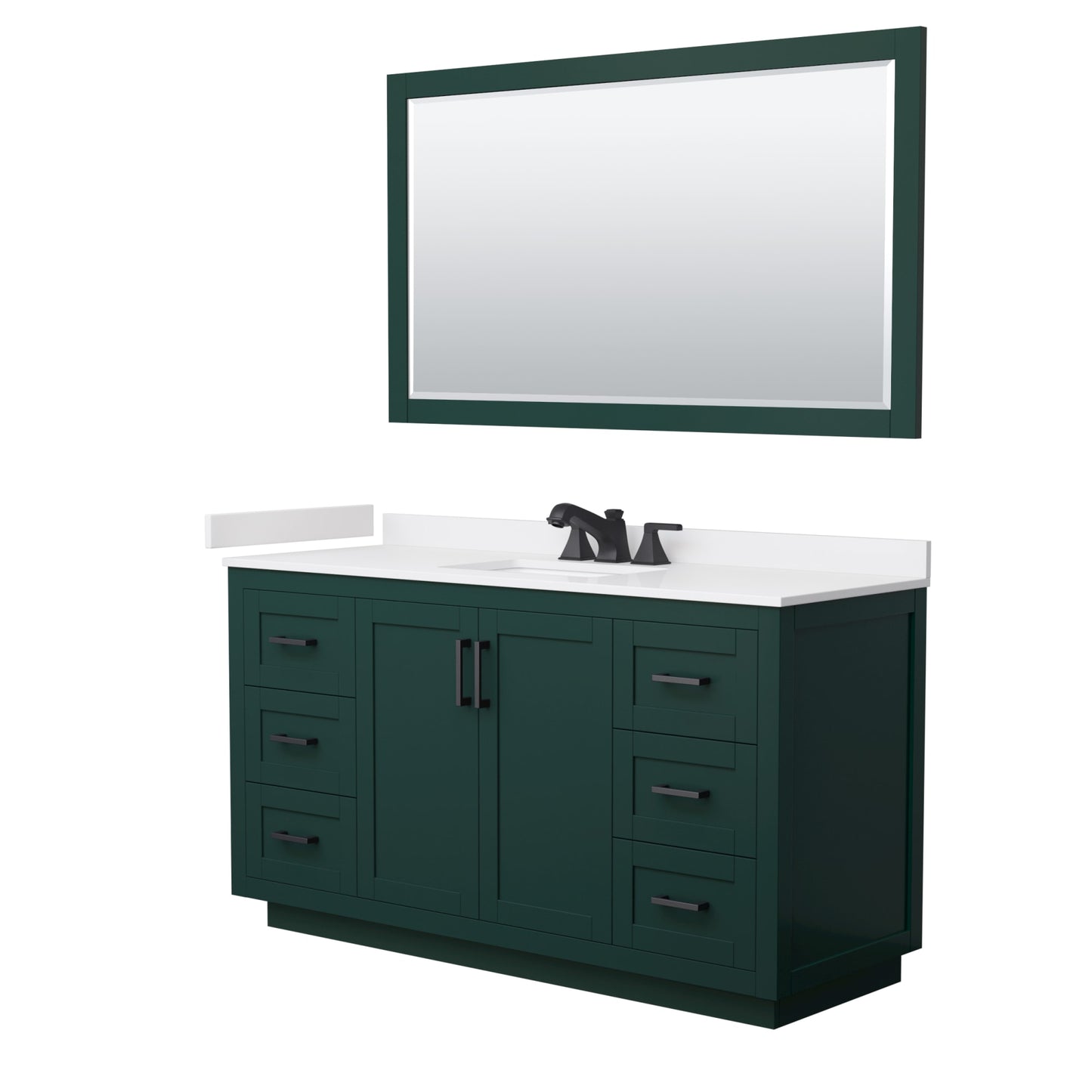 Miranda Bathroom Vanity with Countertop 60 inch Single Sink 3-hole Faucet Setup