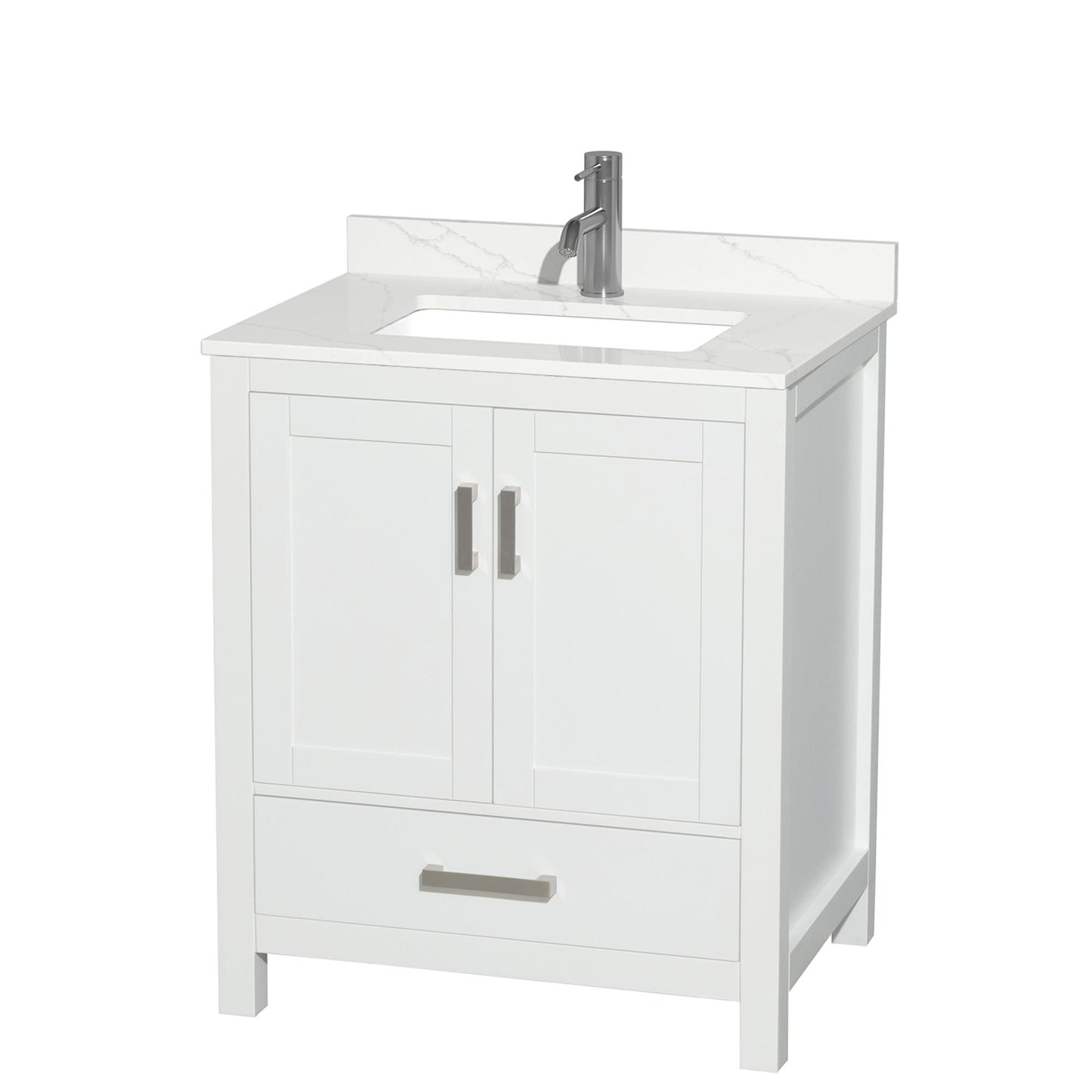 Sheffield Bathroom Vanity with Countertop 30 inch Single Sink Single hole Faucet Setup