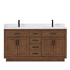 Custom image for Dark Oak with Matte Black Trim / White Cultured Marble / No Mirror