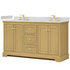 Custom image for Honey Oak with Brushed Gold Trim / Carrara Cultured Marble / No Mirror