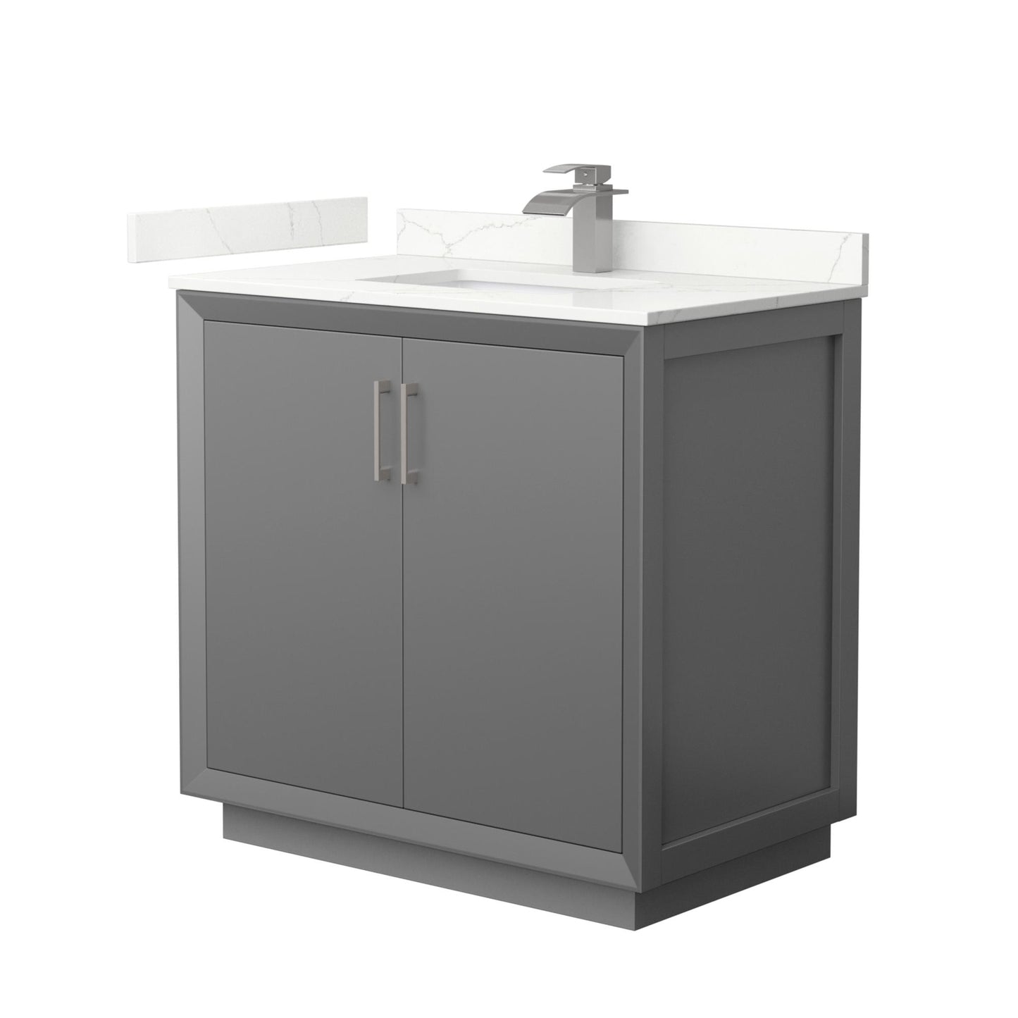 Strada Bathroom Vanity with Countertop 36 inch Single Sink Single hole Faucet Setup