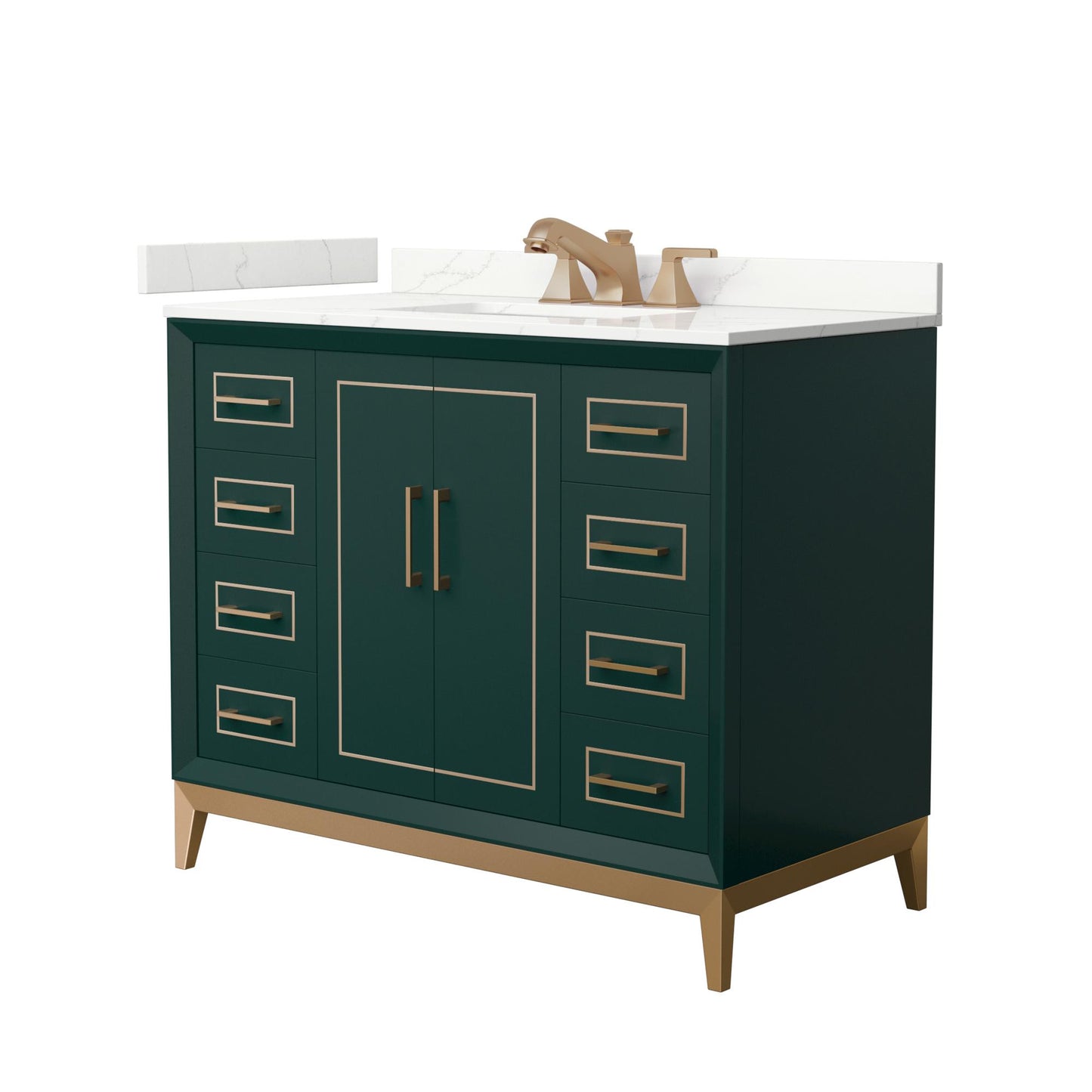 Marlena Bathroom Vanity with Countertop 42 inch Single Sink 3-hole Faucet Setup