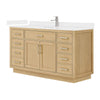 Custom image for Rift Oak with Brushed Nickel Trim / White Cultured Marble / No Mirror