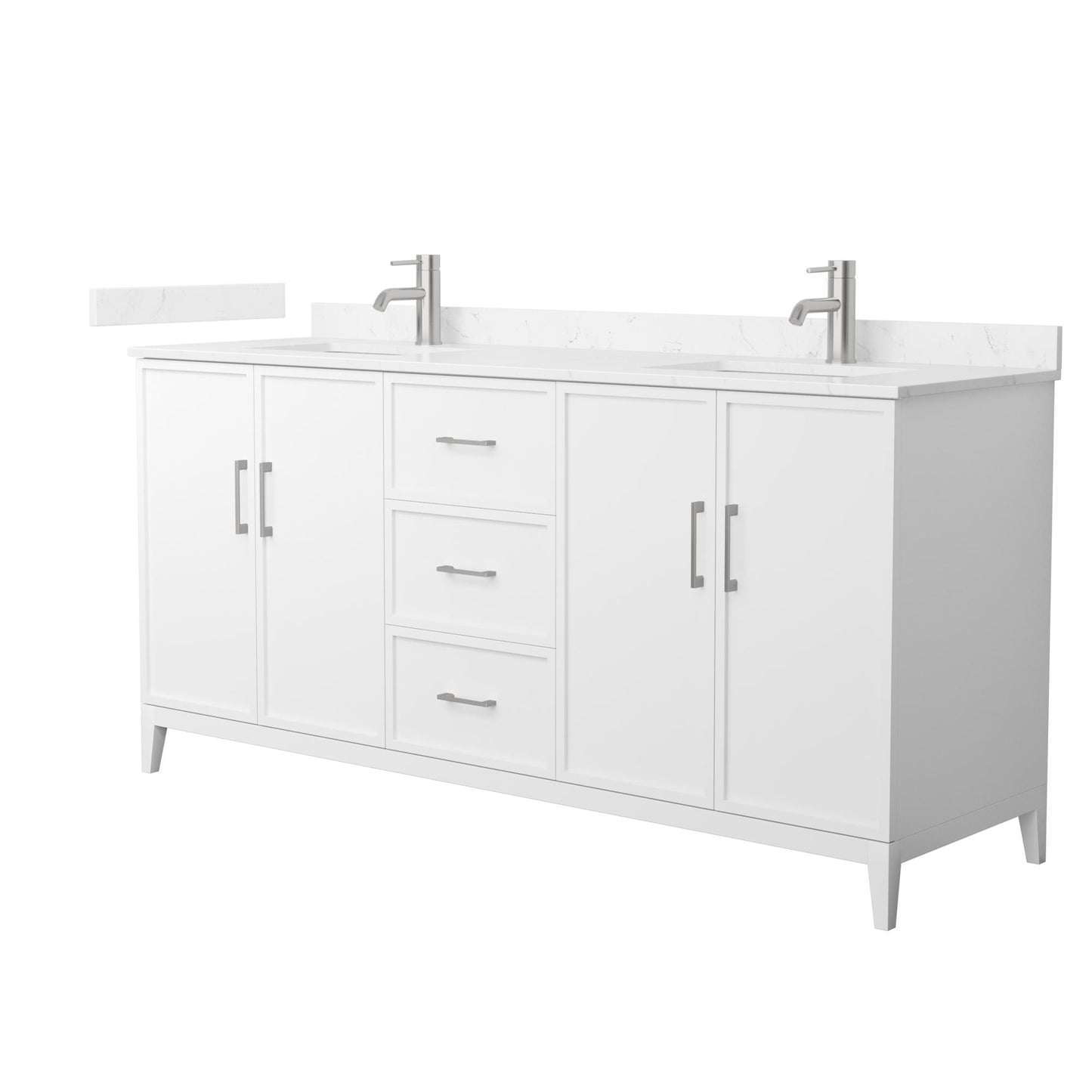 Elan Bathroom Vanity with Countertop 72 inch Double Sink Single hole Faucet Setup