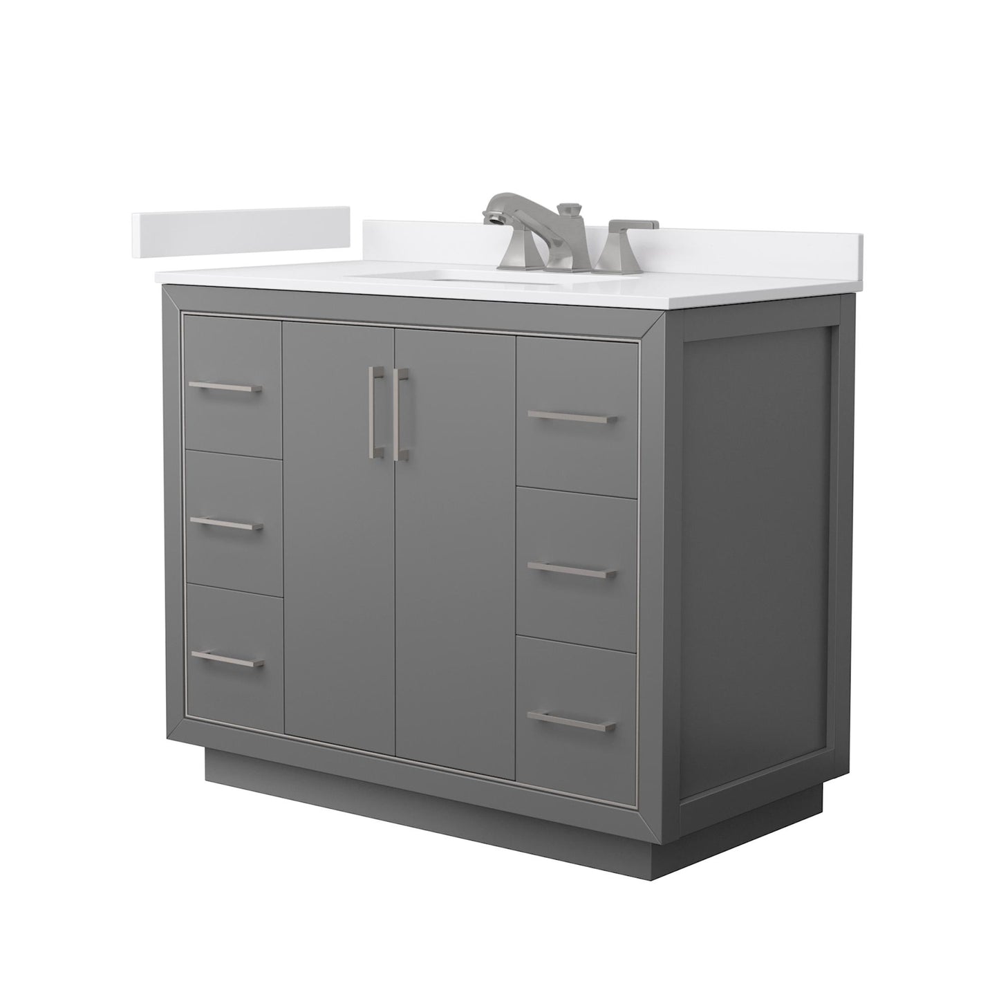 Icon Bathroom Vanity with Countertop 42 inch Single Sink 3-hole Faucet Setup