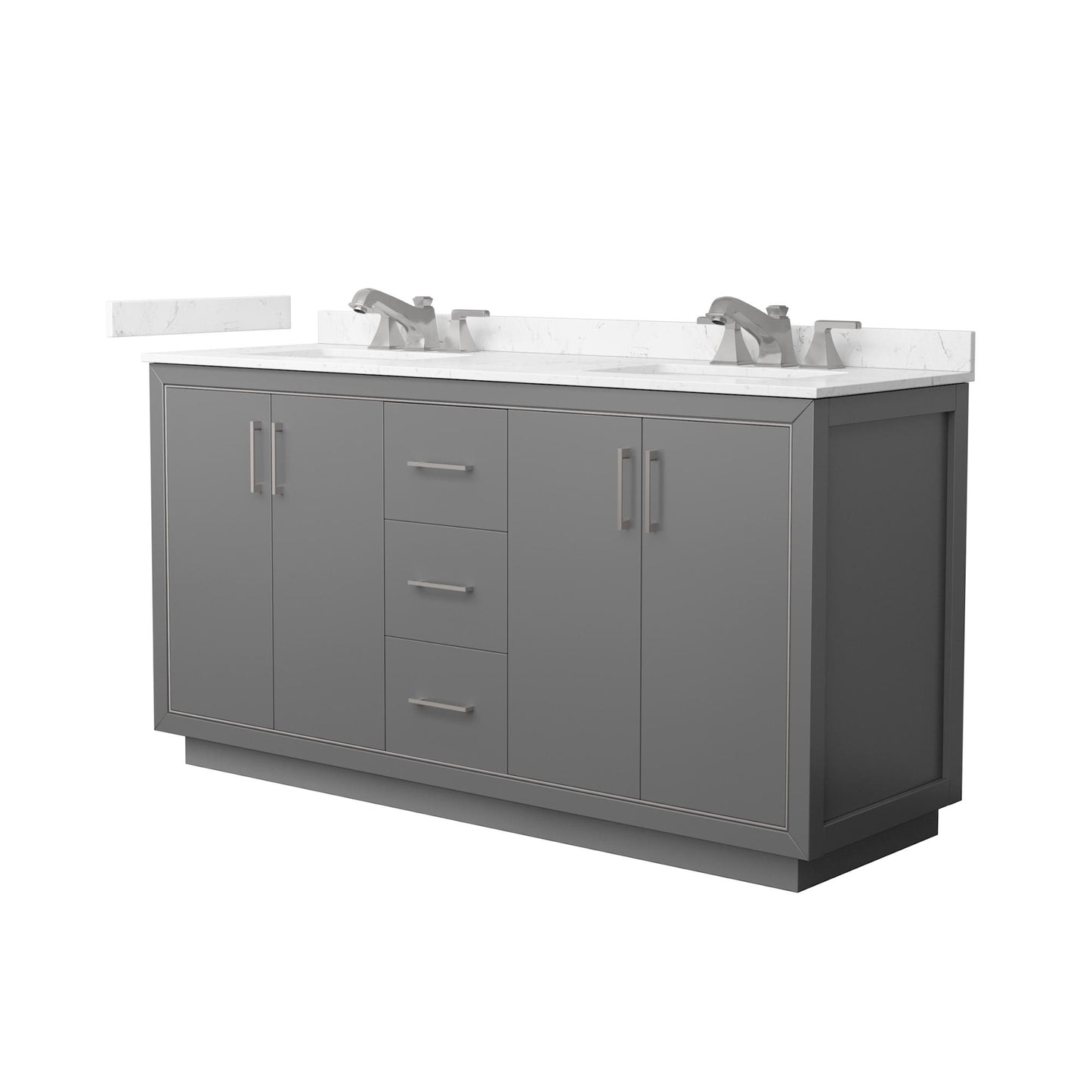Icon Bathroom Vanity with Countertop 66 inch Double Sink 3-hole Faucet Setup