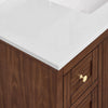 Custom image for Dark Walnut with Brushed Gold Trim / White Quartz / No Mirror