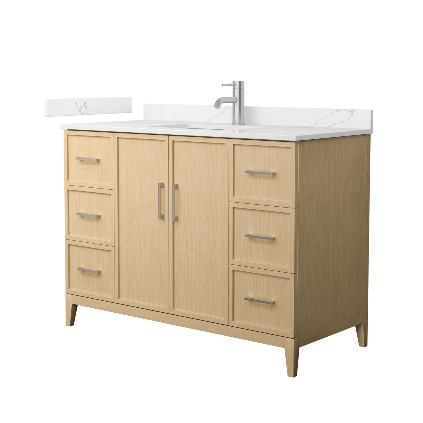 Elan Bathroom Vanity with Countertop 48 inch Single Sink Single hole Faucet Setup