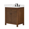 Custom image for Dark Walnut with Matte Black Trim / Carrara Cultured Marble / No Mirror