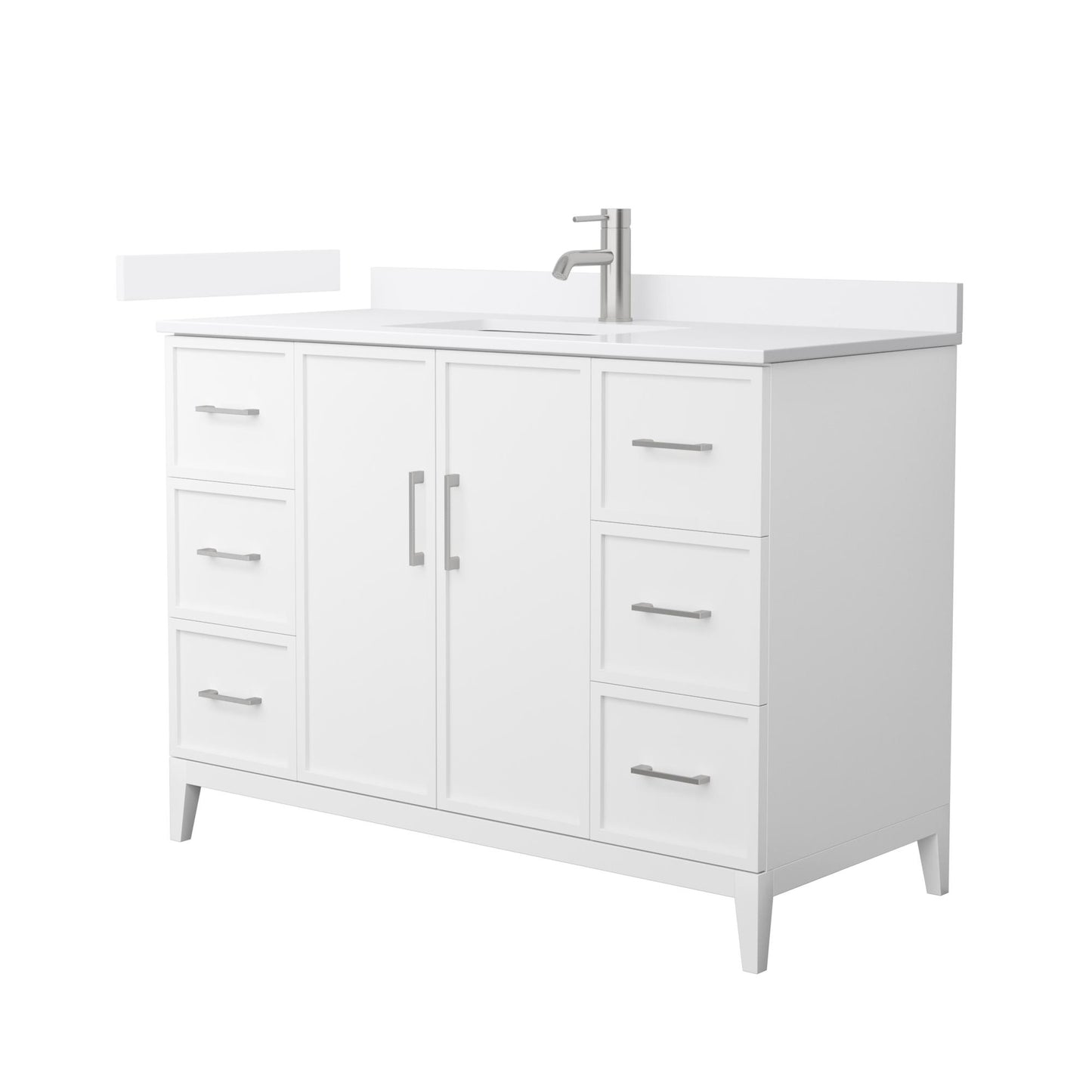 Elan Bathroom Vanity with Countertop 48 inch Single Sink Single hole Faucet Setup