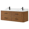 Custom image for Toasted Walnut with Matte Black Trim / White Quartz / No Mirror
