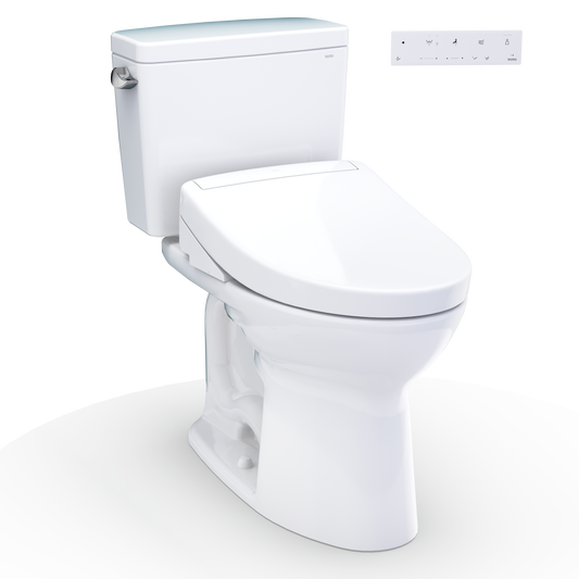 Toto Drake Washlet+ Two-Piece Elongated 1.28 Gpf Tornado Flush Toilet With S5 Bidet Seat