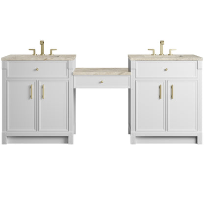 Bellshire 84" Dual Vanity Set with 24" Make-Up Counter