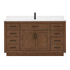 Custom image for Dark Oak with Matte Black Trim / White Cultured Marble / No Mirror