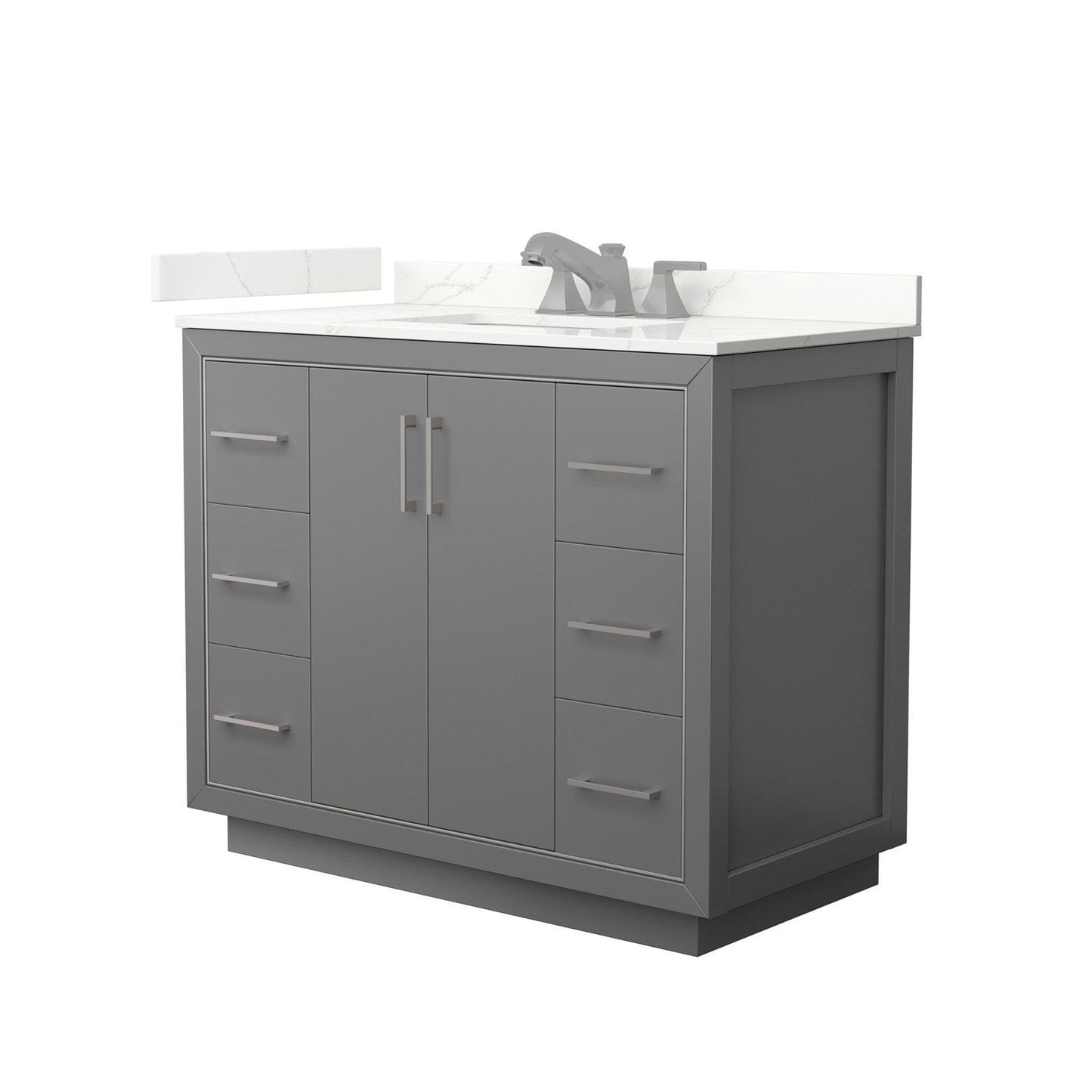 Icon Bathroom Vanity with Countertop 42 inch Single Sink 3-hole Faucet Setup