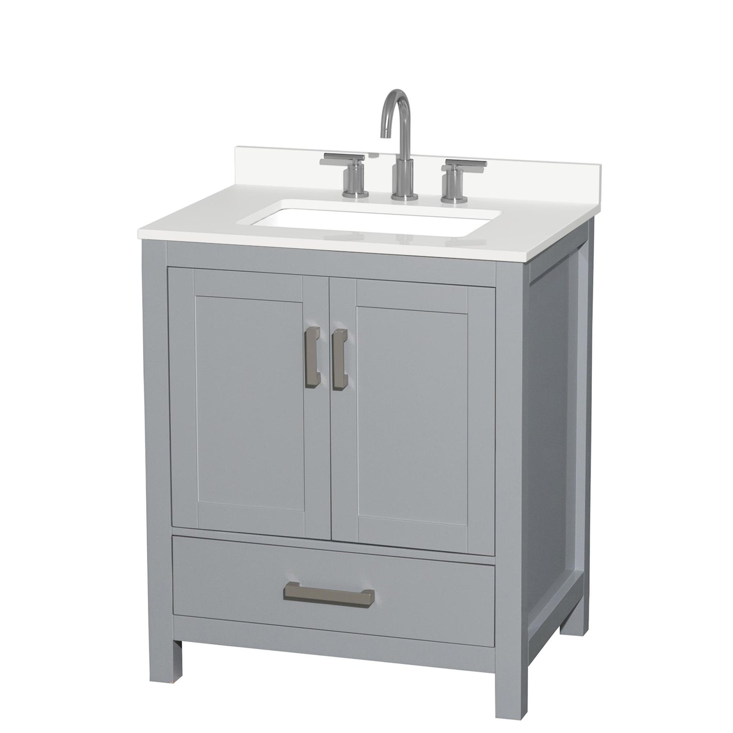 Sheffield Bathroom Vanity with Countertop 30 inch Single Sink 3-hole Faucet Setup