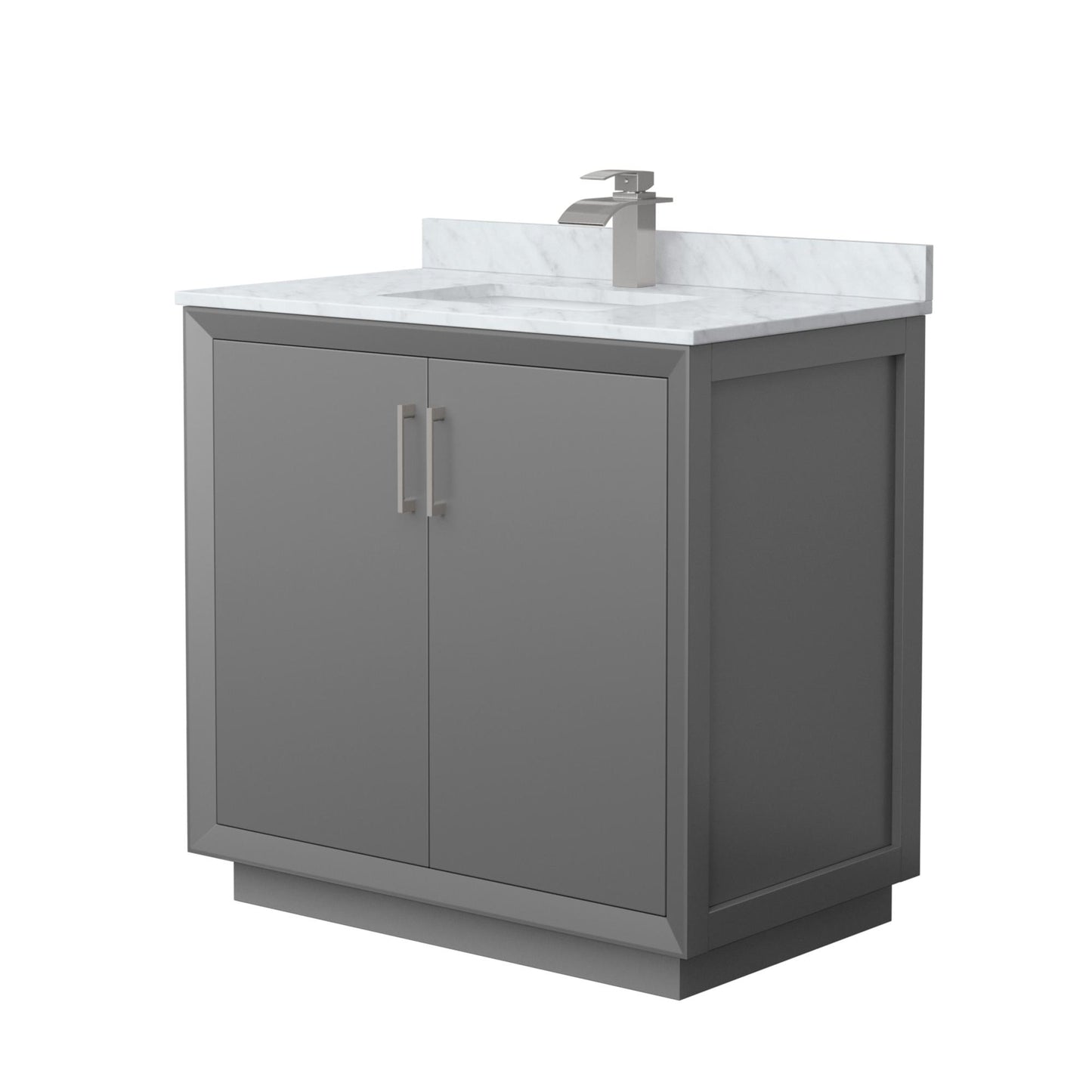 Strada Bathroom Vanity with Countertop 36 inch Single Sink Single hole Faucet Setup