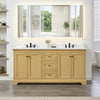 Custom image for Honey Oak with Matte Black Trim / White Cultured Marble / No Mirror