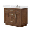 Custom image for Dark Oak with Brushed Nickel Trim / Giotto Quartz / No Mirror