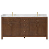 Custom image for Dark Walnut with Brushed Gold Trim / Carrara Cultured Marble / No Mirror