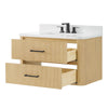 Custom image for Scandinavian Oak with Matte Black Trim / White Quartz / No Mirror