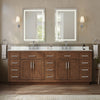Custom image for Dark Oak with Brushed Nickel Trim / White Cultured Marble / No Mirror