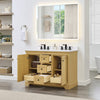 Custom image for Honey Oak with Matte Black Trim / White Cultured Marble / No Mirror