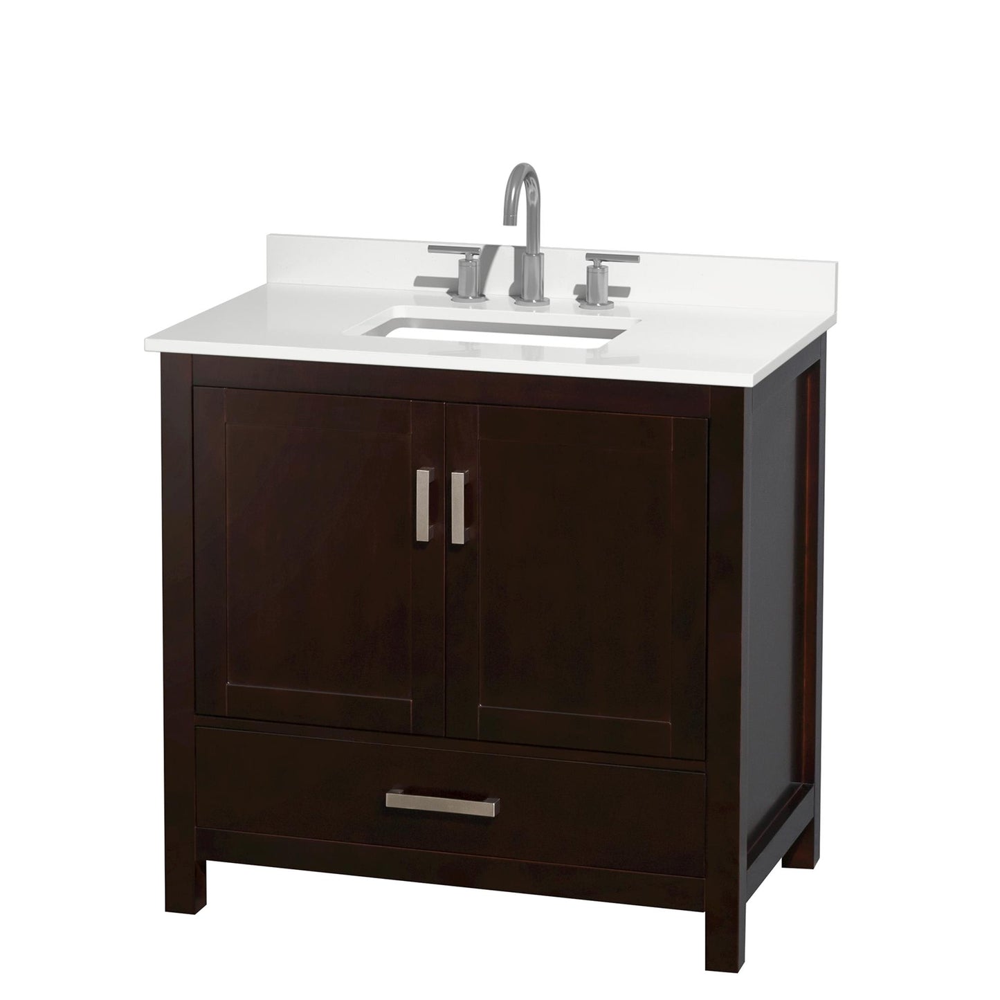 Sheffield Bathroom Vanity with Countertop 36 inch Single Sink 3-hole Faucet Setup